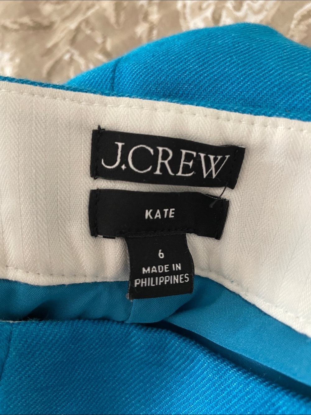 J.Crew Kate lined linen pants in Bright Turquoise